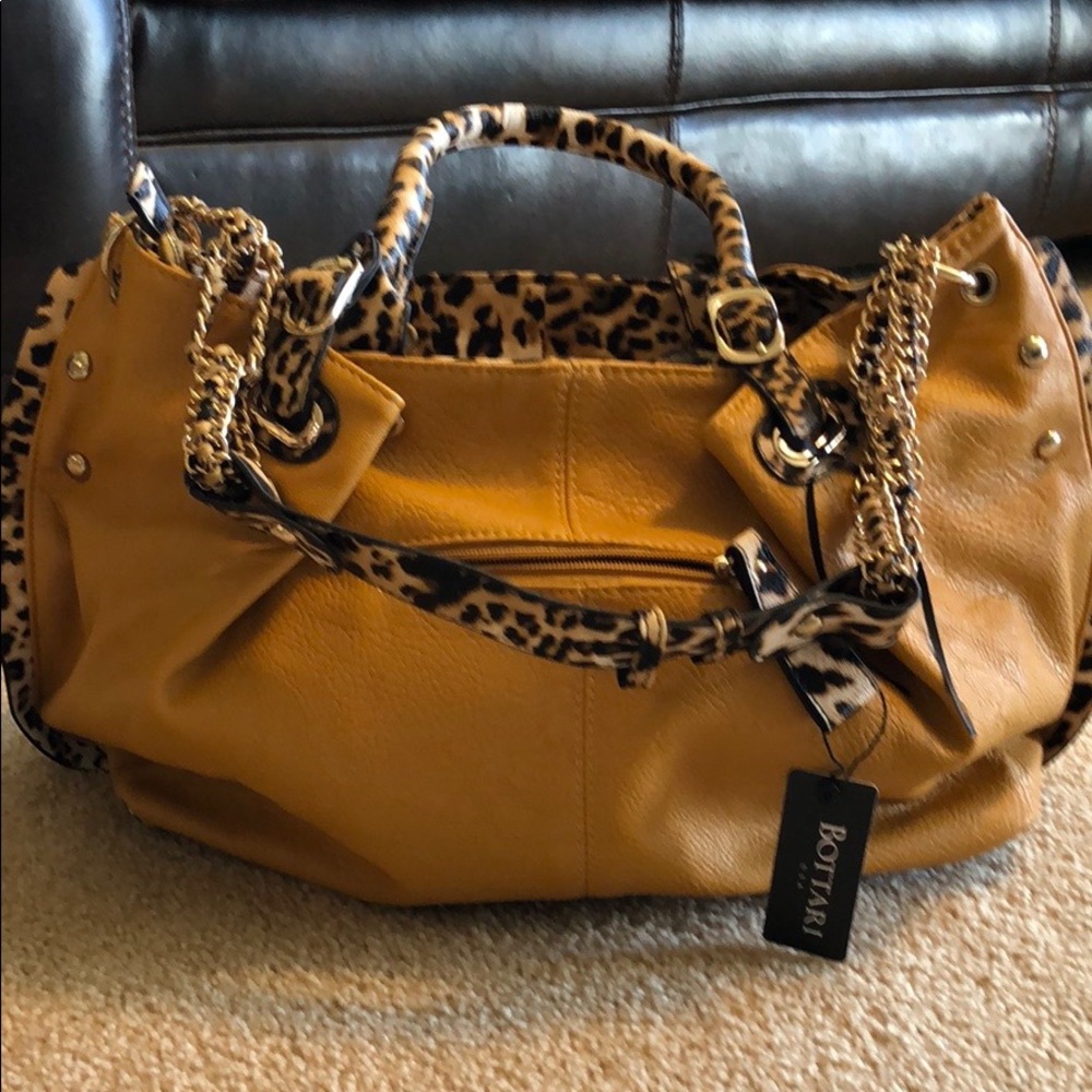 Bottari mustard/leopard handbag/shoulder bag
